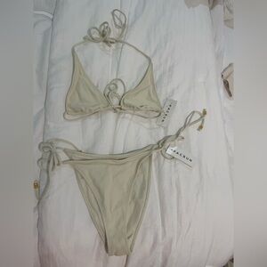 PacSun Cream Triangle Bikini (Top + Bottom with tags)
